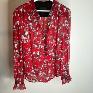 Rag & Bone silk floral blouse size L